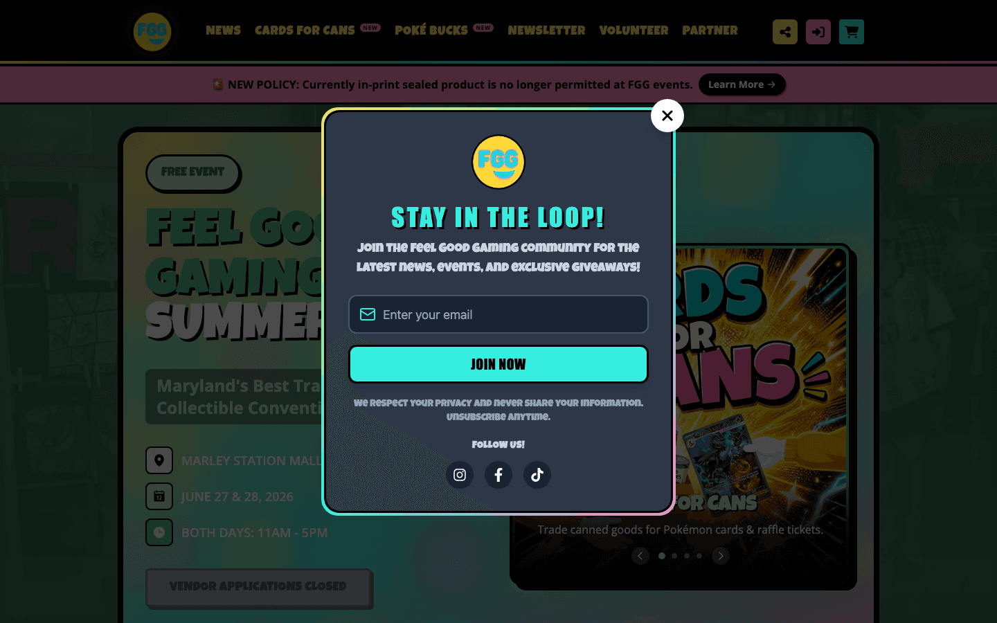 Feel Good Gaming — main screen